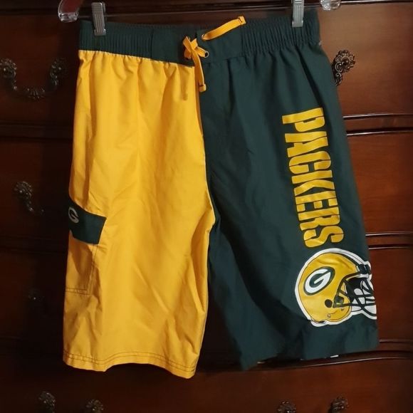 NFL Green Bay Packers Swim Trunks Boys sz 14/16 - Picture 1 of 5